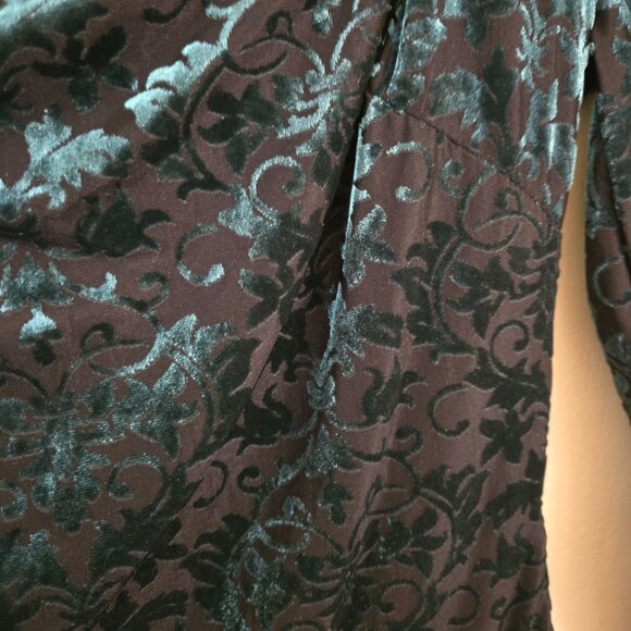 Lulus Decadent Energy Green Velvet Mesh Burnout Mini Dress Size S - Picture 7 of 9